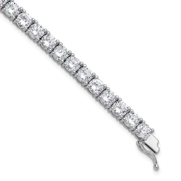 Elegant Sterling Silver CZ Tennis Bracelet - Picture 2 of 7